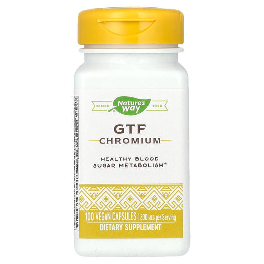 Pre-Order | Arrives in 5–10 Days – Nature's Way
GTF Chromium, 200 mcg, 100 Vegan Capsules