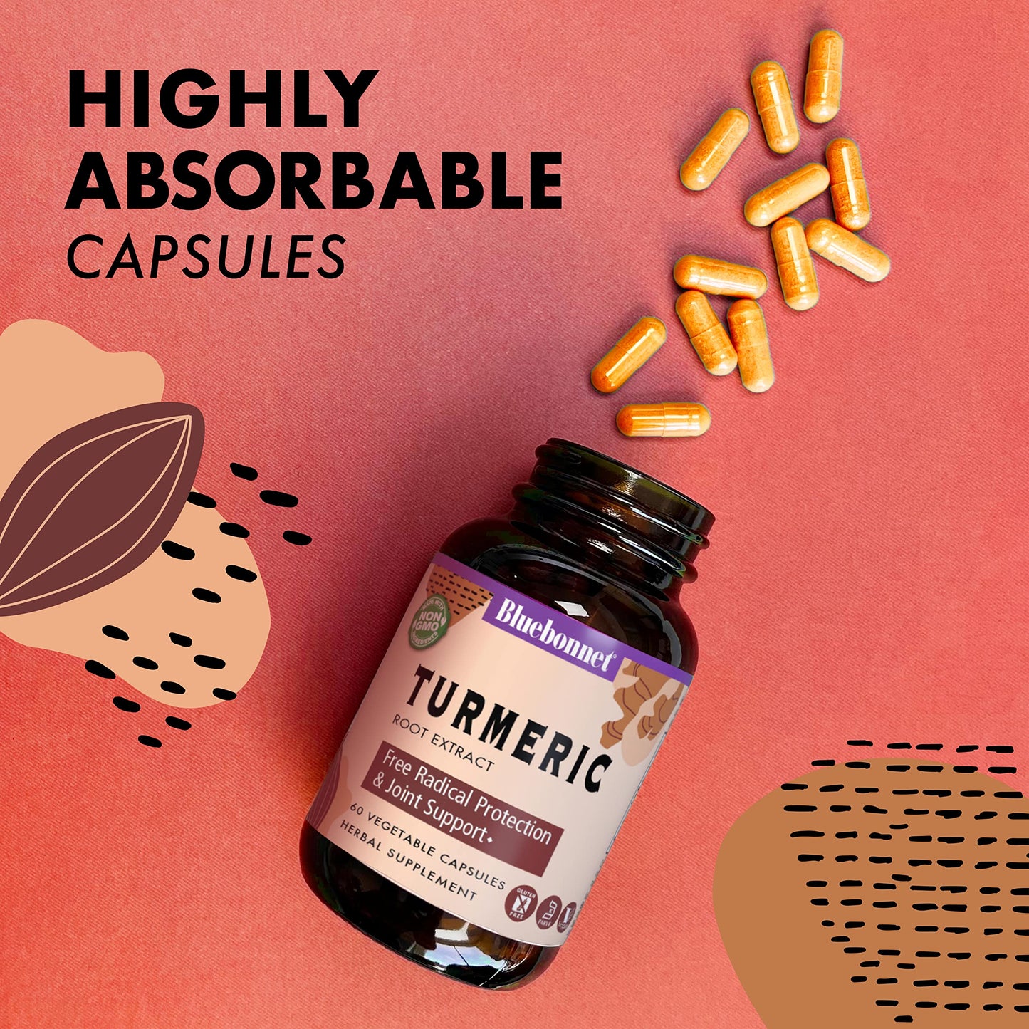 Pre-Order | Arrives in 5–10 Days – BlueBonnet Turmeric Root Extract Supplement, 120 Count