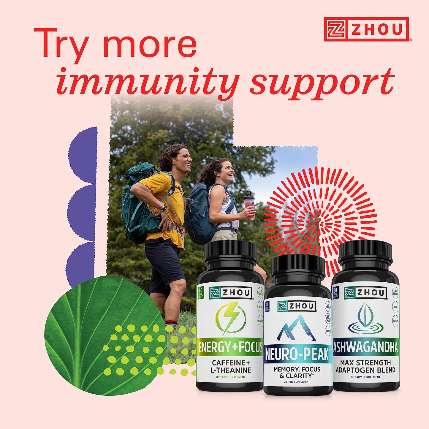 Pre-Order | Arrives in 5–10 Days – Zhou Vitamin C+ Gummies - Vitamin C Gummies for Adults and Kids, 270 mg per Gummy with Bioflavinoids and Acerola for Immune Support - 60 Vegan Gummies