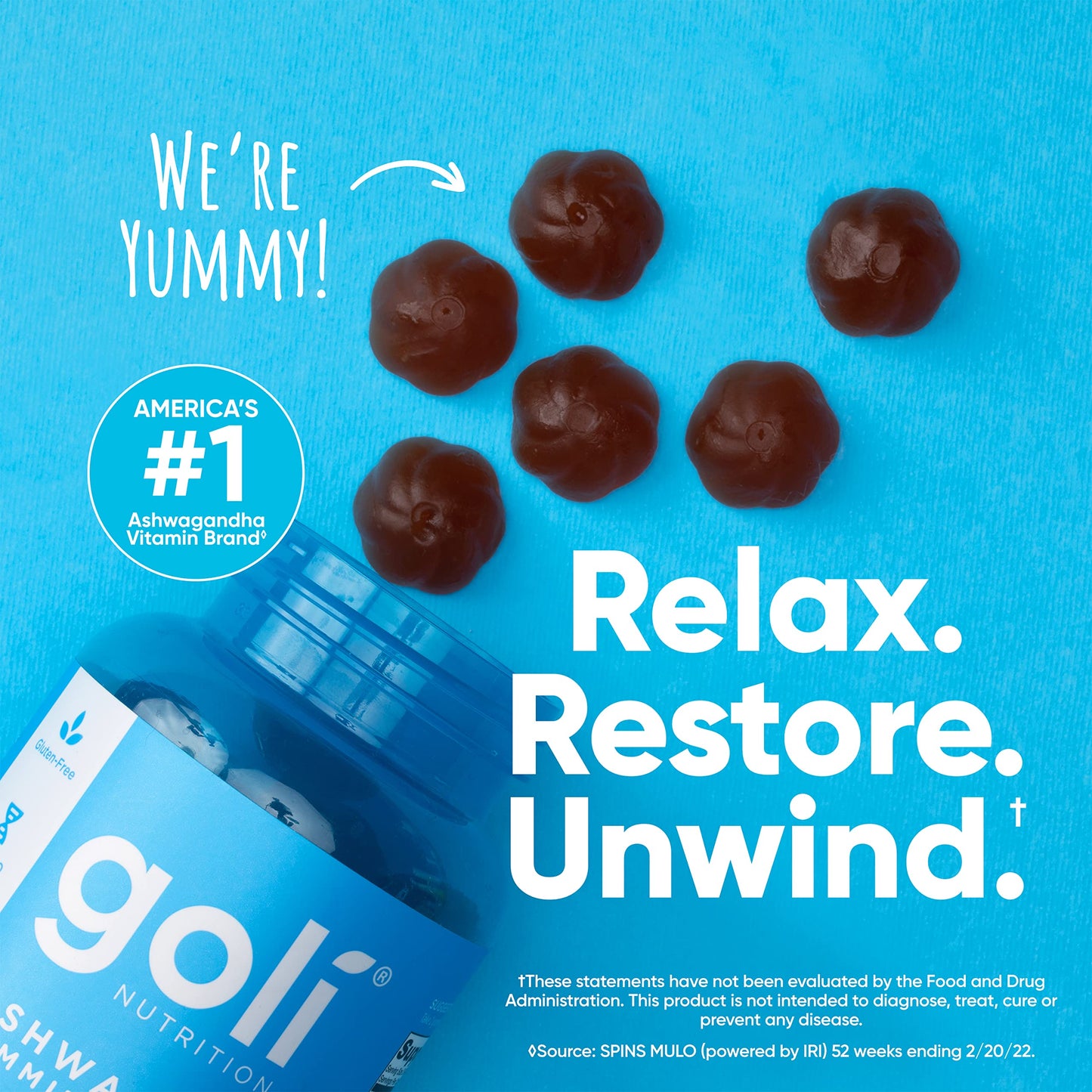 Pre-Order | Arrives in 5–10 Days – Goli Ashwagandha & Vitamin D Gummy - 60 Count - Mixed Berry, KSM-66, Vegan, Plant Based, Non-GMO, Gluten-Free & Gelatin Free Relax. Restore. Unwind, Pack of 1