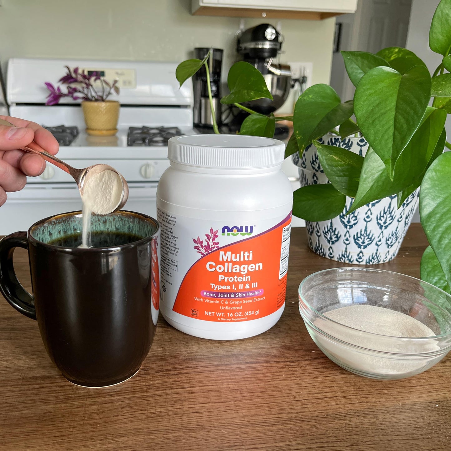 Pre-Order | Arrives in 5–10 Days – NOW Foods Supplements, Multi Collagen Protein Types I, II & III Powder, Bone, Joint, and Skin Health, 16 oz (454 g)