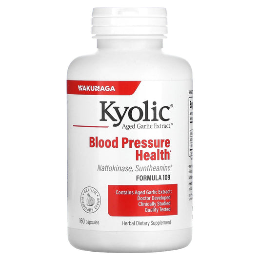 Pre-Order | Arrives in 5–10 Days – Kyolic
Aged Garlic Extract, Blood Pressure Health, Formula 109, 160 Capsules