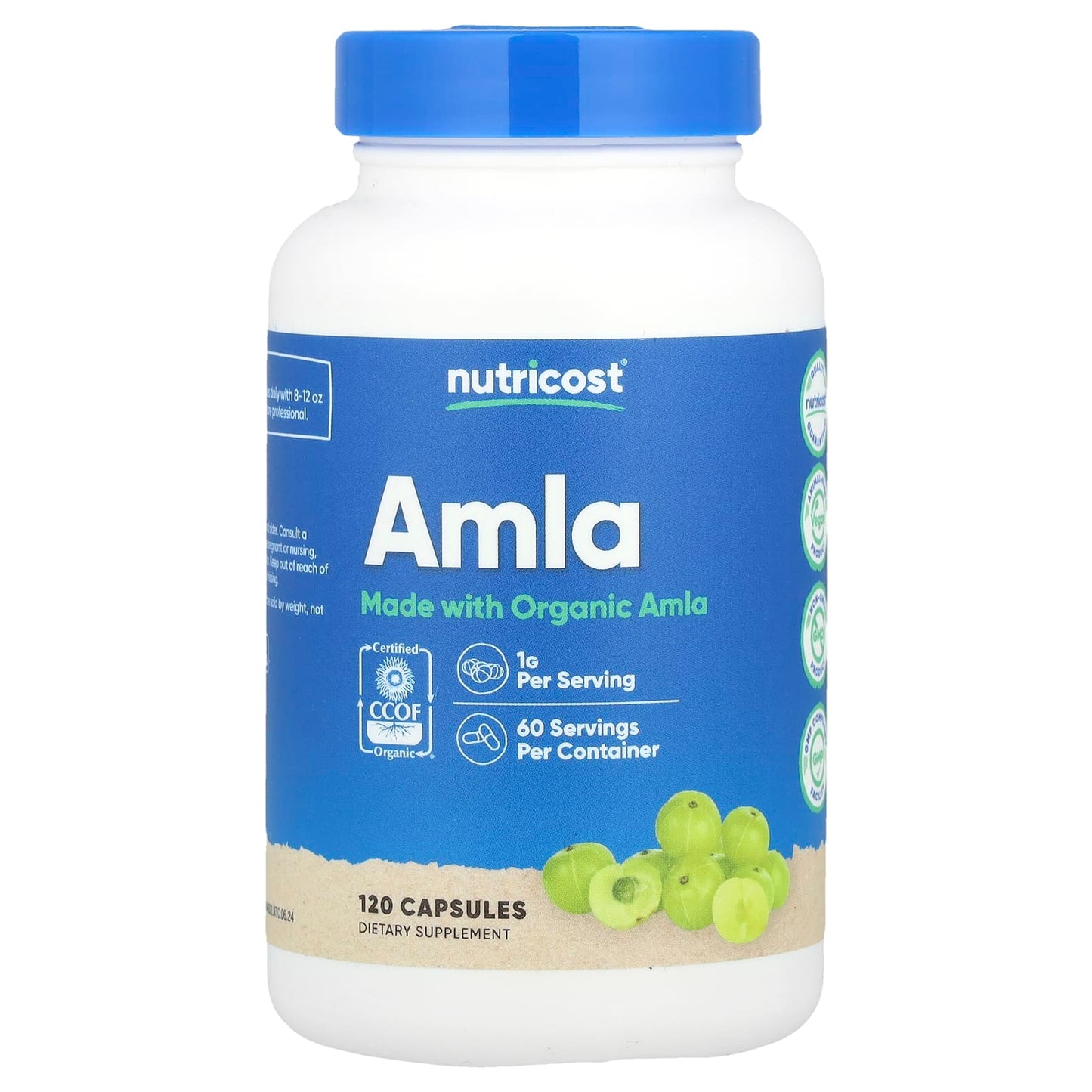 Pre-Order | Arrives in 5–10 Days – Nutricost
Amla, 1 g, 120 Capsules (0.5 g per Capsule)