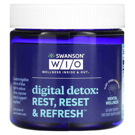 Pre-Order | Arrives in 5–10 Days – Swanson WIO
Digital Detox: Rest, Reset & Refresh, 30 Softgels
