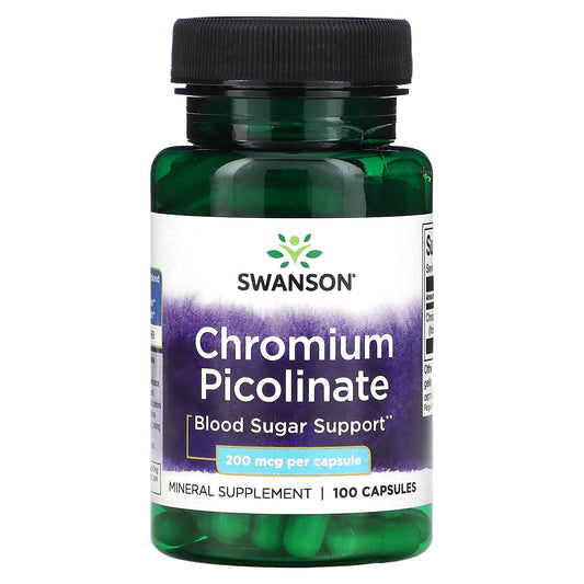 Pre-Order | Arrives in 5–10 Days – Swanson
Chromium Picolinate, 200 mcg, 100 Capsules