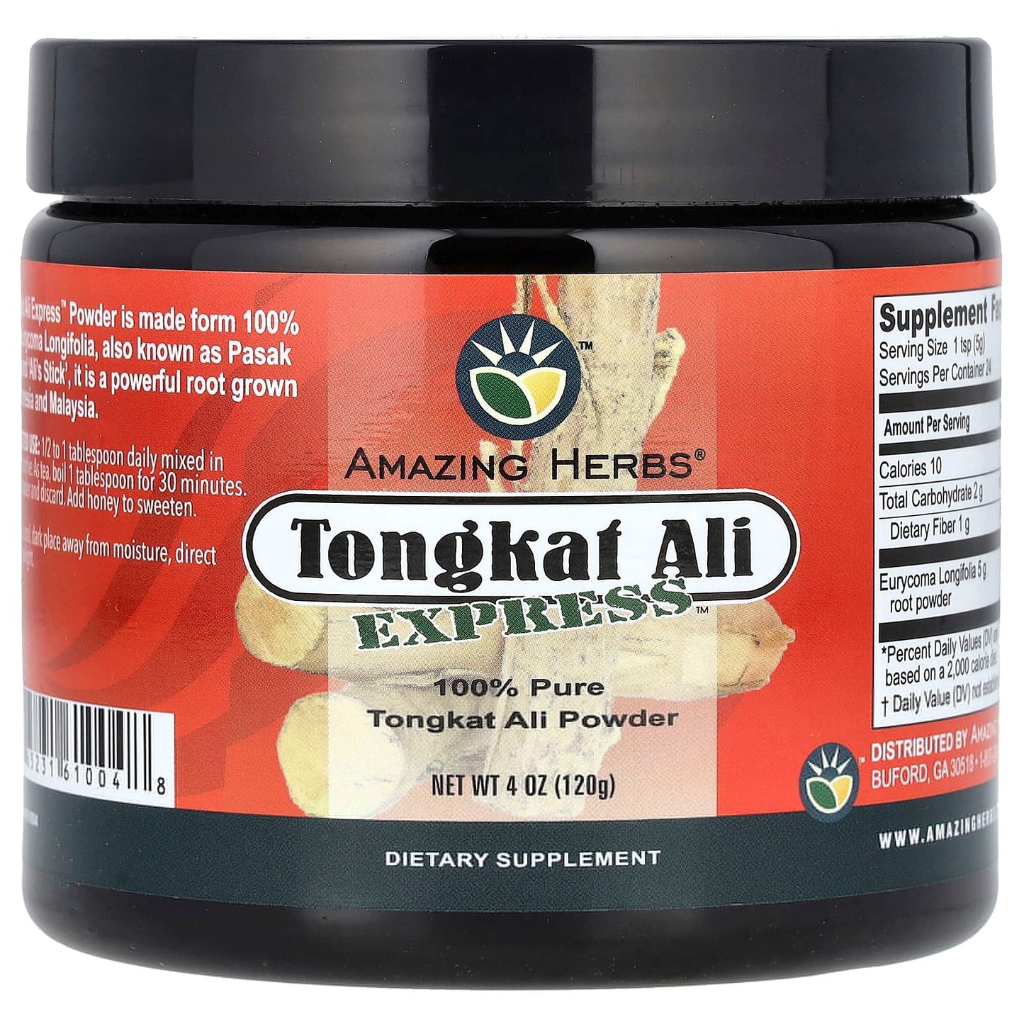 Pre-Order | Arrives in 5–10 Days – Amazing Herbs
Tongkat Ali Express Powder, 4 oz (120 g)