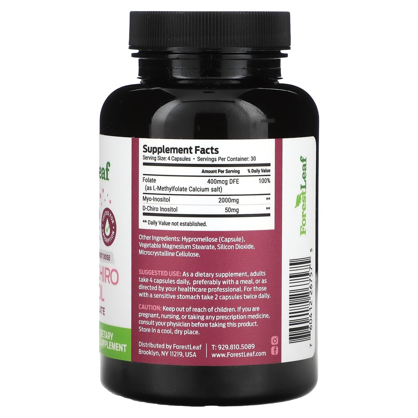 Pre-Order | Arrives in 5–10 Days – Forest Leaf
Myo & D-Chiro Inositol, 120 Vegetable Capsules