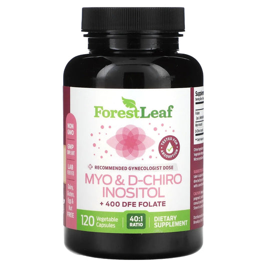 Pre-Order | Arrives in 5–10 Days – Forest Leaf
Myo & D-Chiro Inositol, 120 Vegetable Capsules