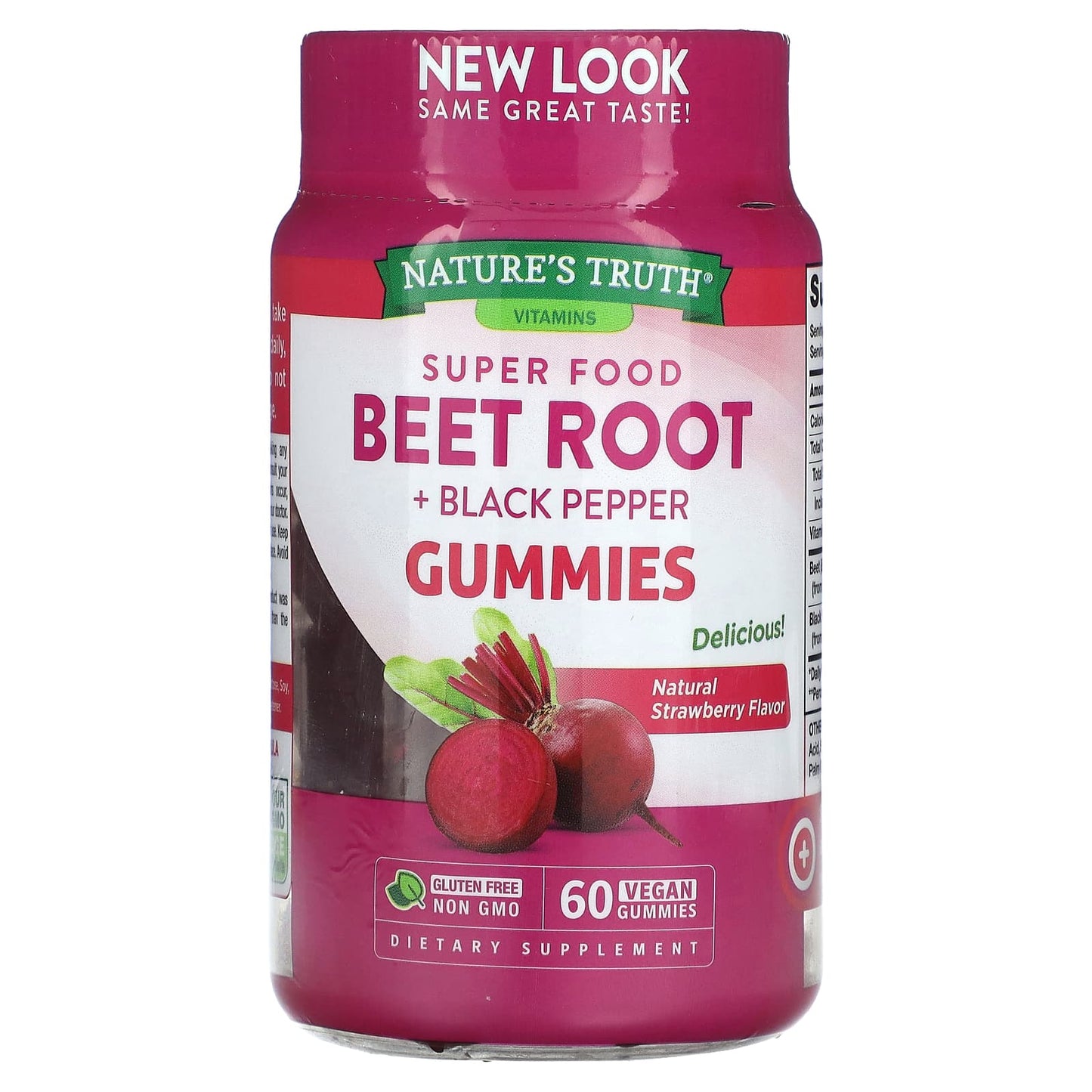 Pre-Order | Arrives in 5–10 Days – Nature's Truth
Super Food Beet Root + Black Pepper, Natural Strawberry, 60 Vegan Gummies