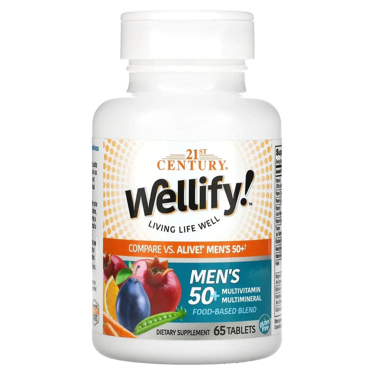 Pre-Order | Arrives in 5–10 Days – 21st Century
Wellify, Men's 50+ Multivitamin Multimineral, 65 Tablets