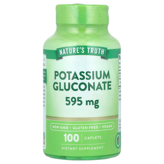 Pre-Order | Arrives in 5–10 Days – Nature's Truth
Potassium Gluconate, 595 mg, 100 Caplets