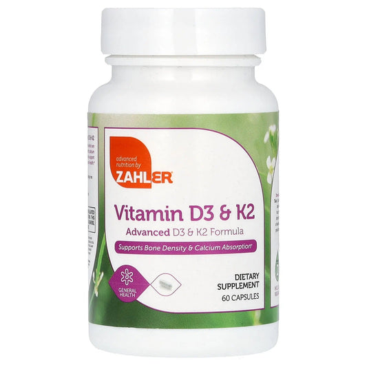 Pre-Order | Arrives in 5–10 Days – Zahler
Vitamin D3 & K2, 60 Capsules
