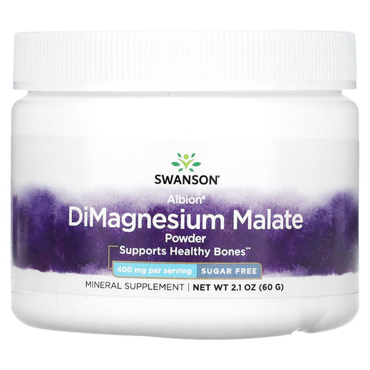 Pre-Order | Arrives in 5–10 Days – Swanson
DiMagnesium Malate Powder, 400 mg, 2.1 oz (60 g)