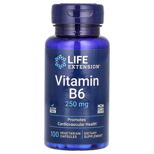 Pre-Order | Arrives in 5–10 Days – Life Extension
Vitamin B6, 250 mg, 100 Vegetarian Capsules