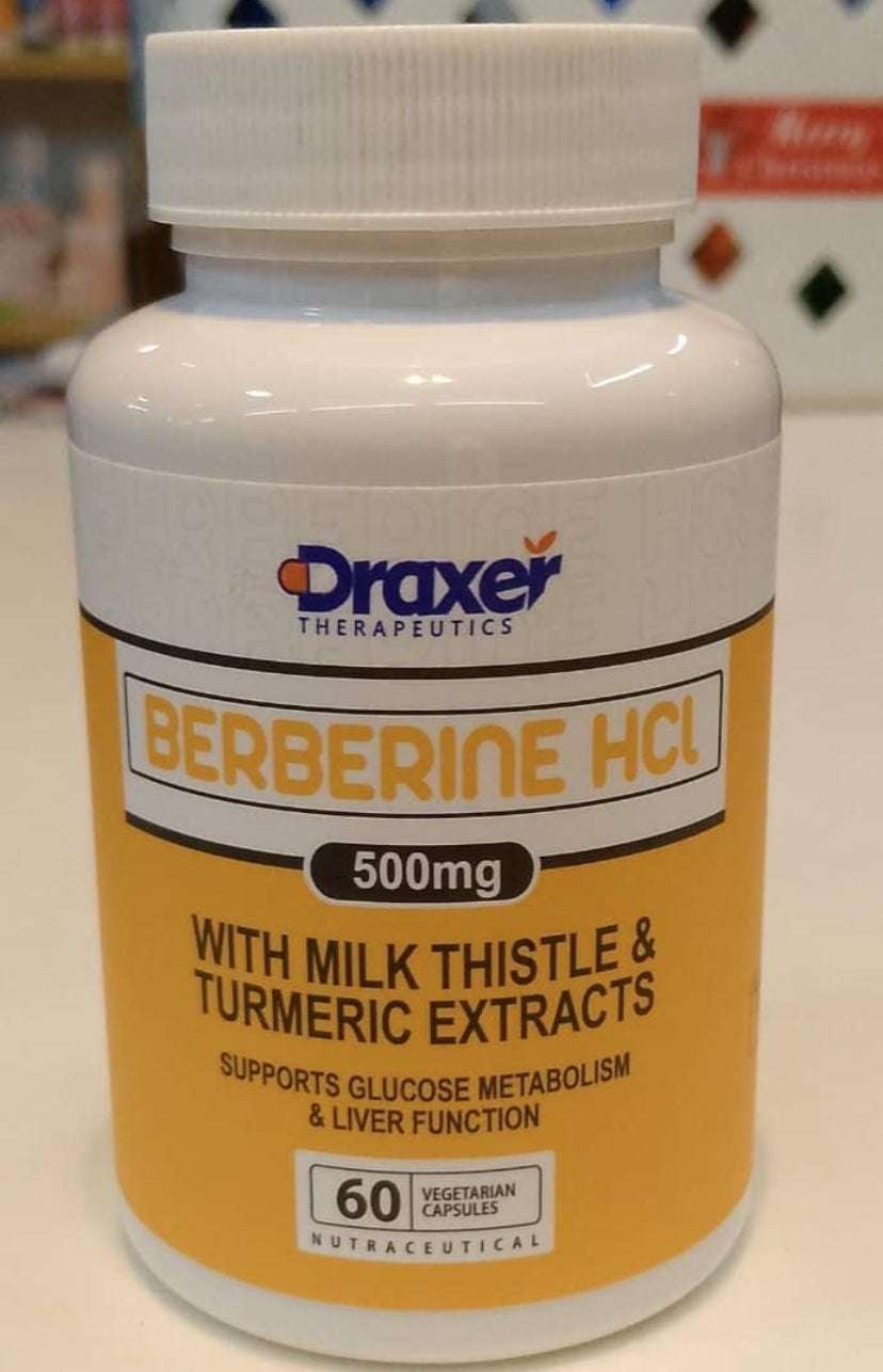 DRAXER THERAPEUTICS BERBERINE HCL (500 MG WITH MILK THISTLE & TURMERIC EXTRACT)
