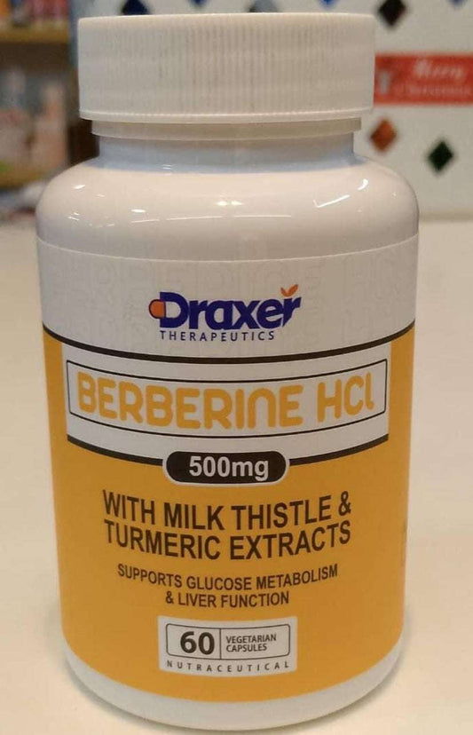 DRAXER THERAPEUTICS BERBERINE HCL (500 MG WITH MILK THISTLE & TURMERIC EXTRACT)
