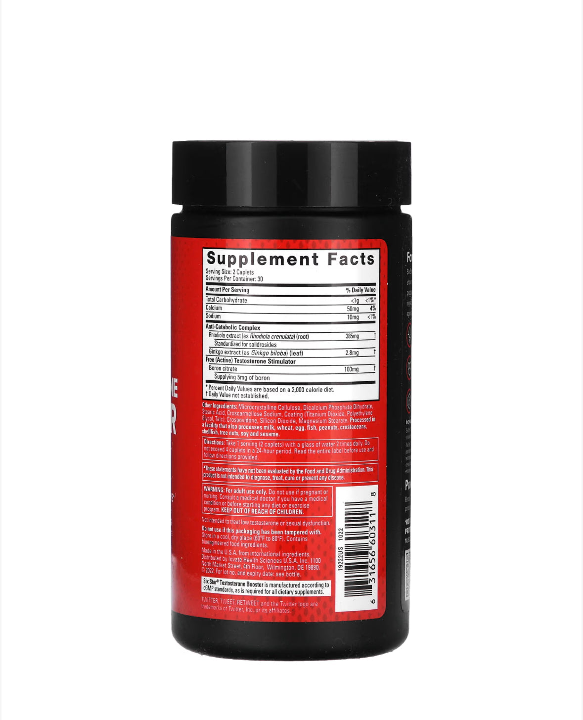 Pre-Order | Arrives in 5–10 Days –
SIX STAR TESTOSTERONE BOOSTER, 60 CAPLETS