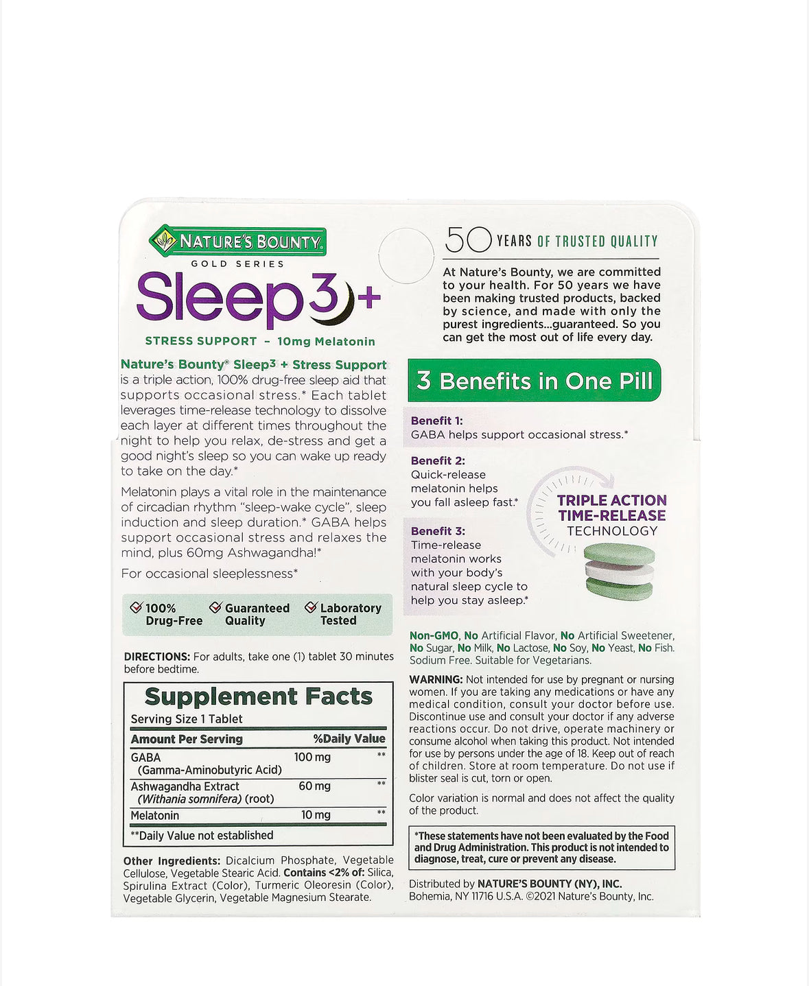 Pre-Order | Arrives in 5–10 Days – NATURE’S BOUNTY SLEEP 3+ STRESS SUPPORT