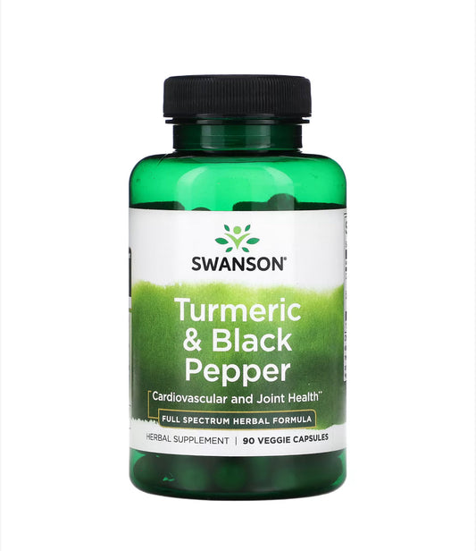 Pre-Order | Arrives in 5–10 Days – SWANSON TURMERIC & BLACK PEPPER, 90 VEGGIE CAPSULES