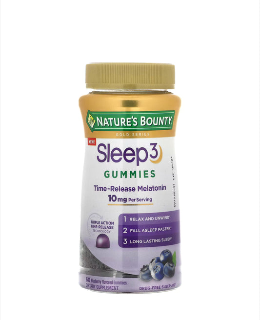 Pre-Order | Arrives in 5–10 Days –
NATURE’S BOUNTY SLEEP 3 GUMMIES, BLUEBERRY