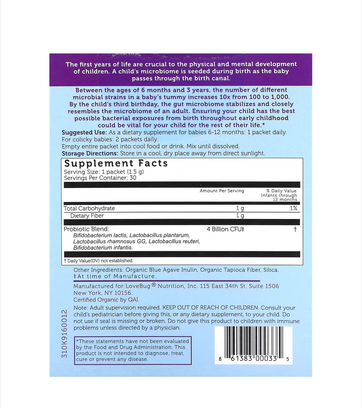 LOVEBUG BABY PROBIOTICS