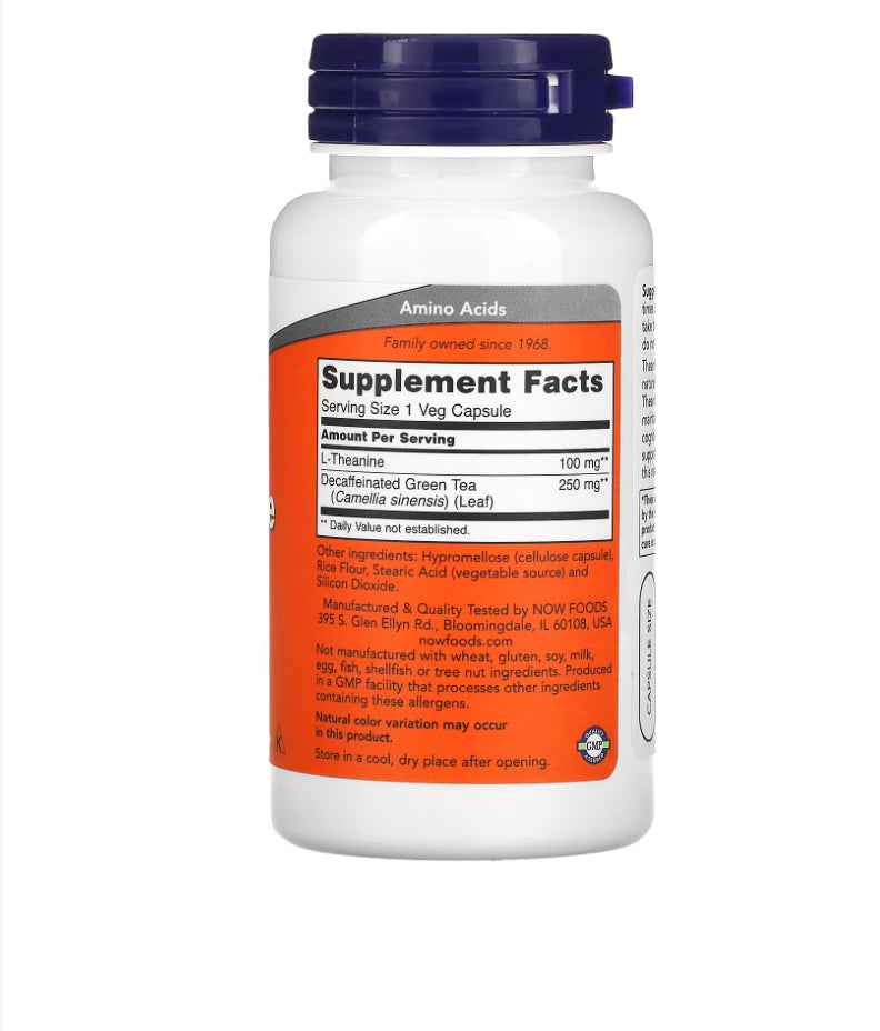 NOW L-THEANINE 100MG, 90 VEG CAPSULES