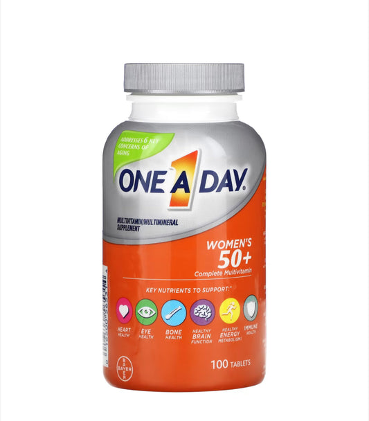 ONE A DAY WOMEN’S 50+ COMPLETE MULTIVITAMIN, 100 TABLETS