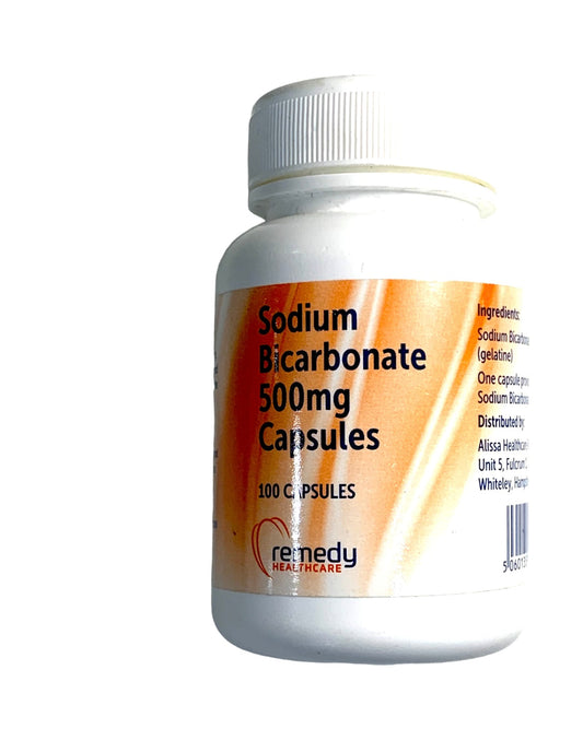 SODIUM BICARBONATE 500MG CAPSULES (REMEDY HEALTHCARE), 100 CAPSULES