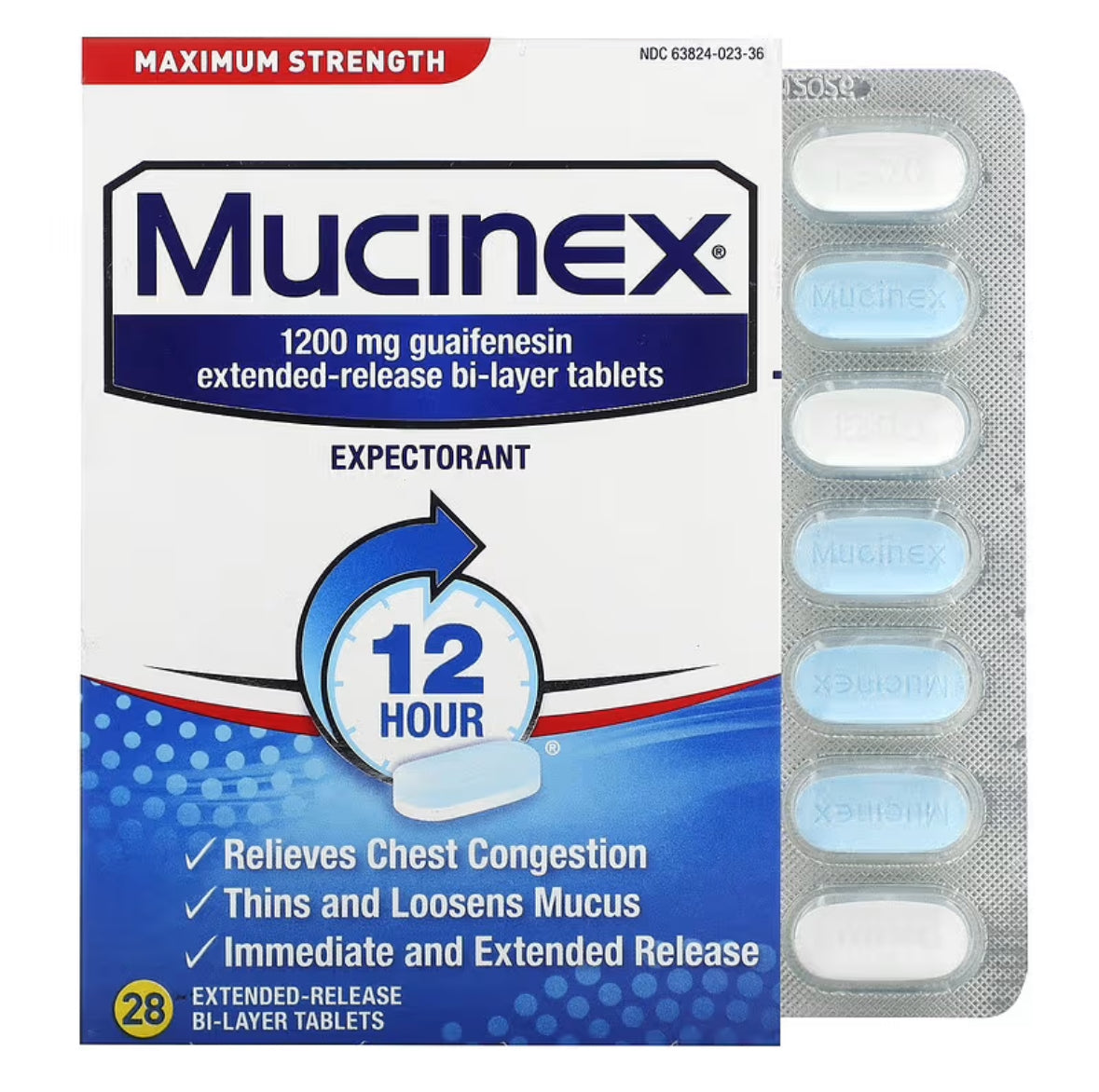 MUCINEX EXPECTORANT MAXIMUM STRENGTH (28 TABLETS)