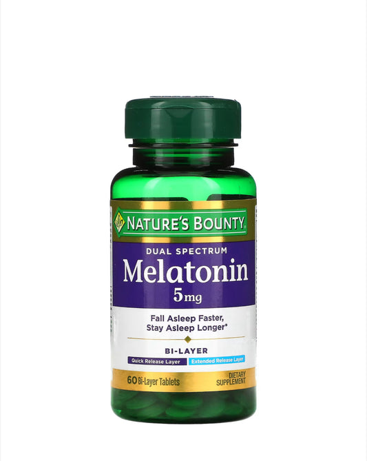 Pre-Order | Arrives in 5–10 Days –NATURE’S BOUNTY DUAL SPECTRUM MELATONIN 5MG, 60 BI-LAYER TABLETS