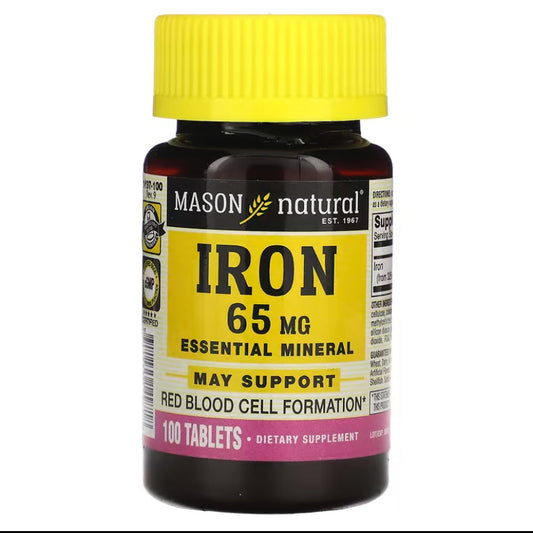 MASON NATURAL IRON 65MG, 100 TABLETS