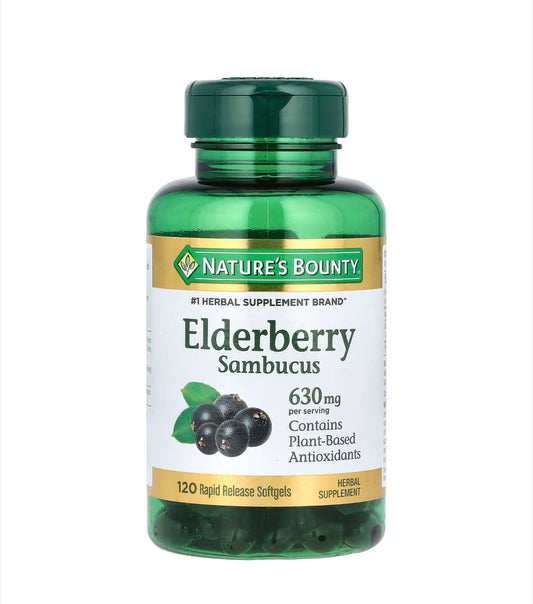 Pre-Order | Arrives in 5–10 Days –
NATURE’S BOUNTY ELDERBERRY SAMBUCUS 630MG
