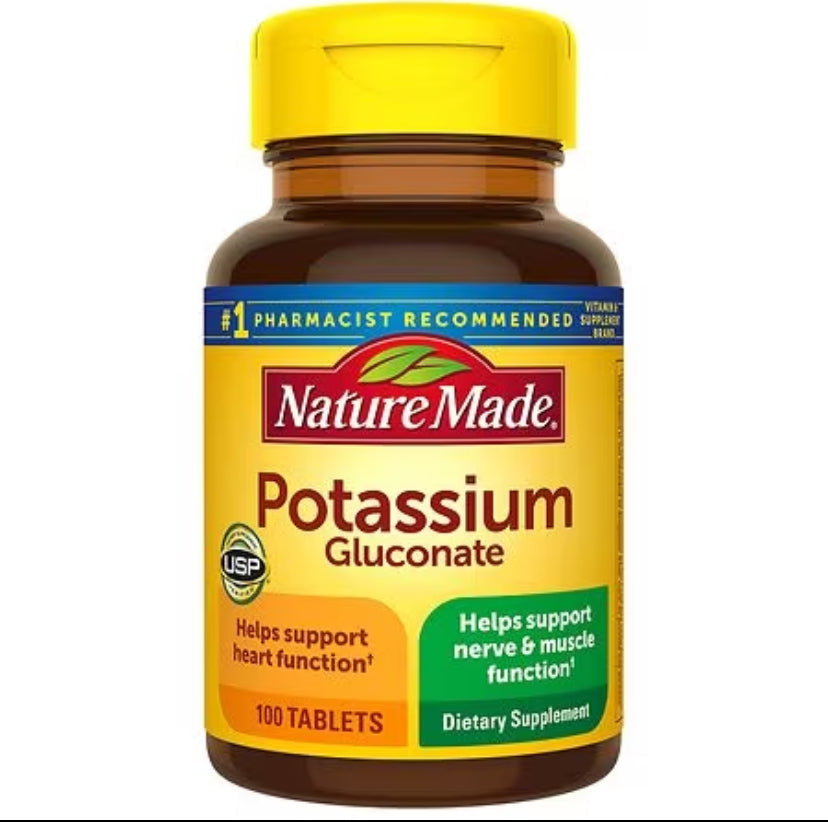 NATURE MADE POTASSIUM GLUCONATE, 100 TABLETS