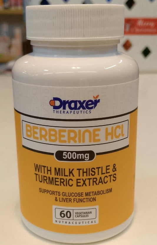 DRAXER THERAPEUTICS BERBERINE HCL (500 MG WITH MILK THISTLE & TURMERIC EXTRACT)