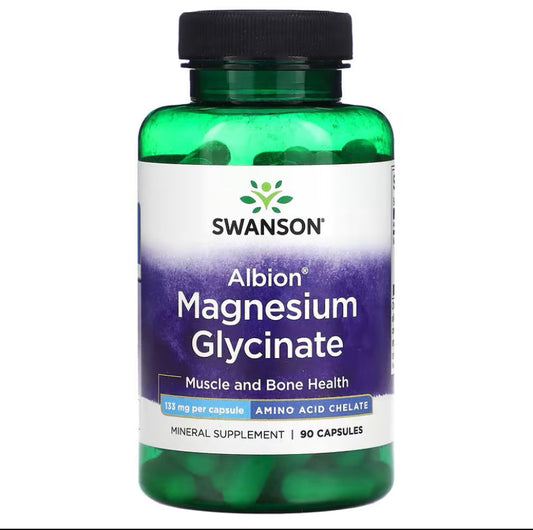 Pre-Order | Arrives in 5–10 Days – SWANSON ALBION MAGNESIUM GLYCINATE, 133MG, 90 CAPSULES