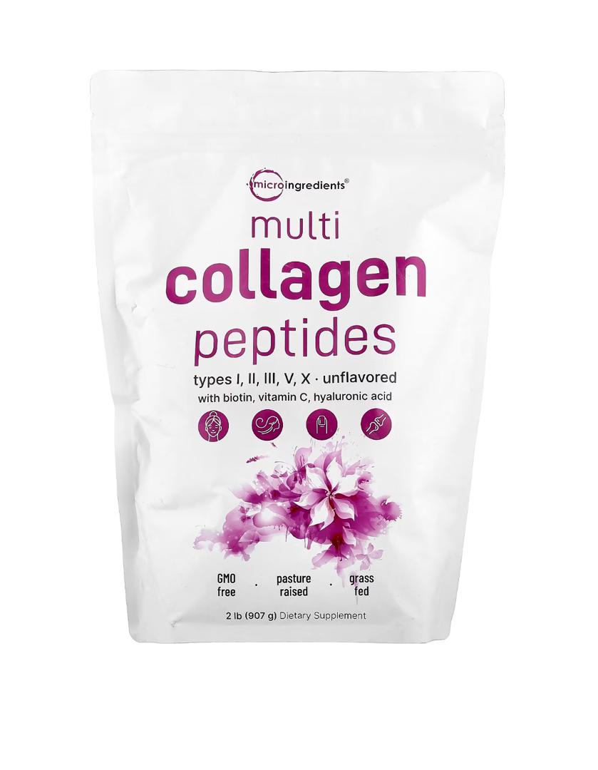 Pre-Order | Arrives in 5–10 Days – Multi Collagen Peptides Powder, 907g, 2lb  - Hydrolyzed Protein Peptides | Type I,II,III,V,X with Hyaluronic Acid, Biotin & Vitamin C - Unflavored - Keto & Paleo Friendly, Ez Mix in Drinks