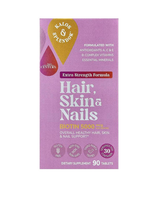 Pre-Order | Arrives in 5–10 Days – 21ST CENTURY EXTRA STRENGTH HAIR, SKIN & NAILS, 90 TABLETS