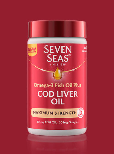 SEVEN SEAS COD LIVER OIL MAXIMUM STRENGTH 885MG FISH OIL, 308MG OMEGA-3