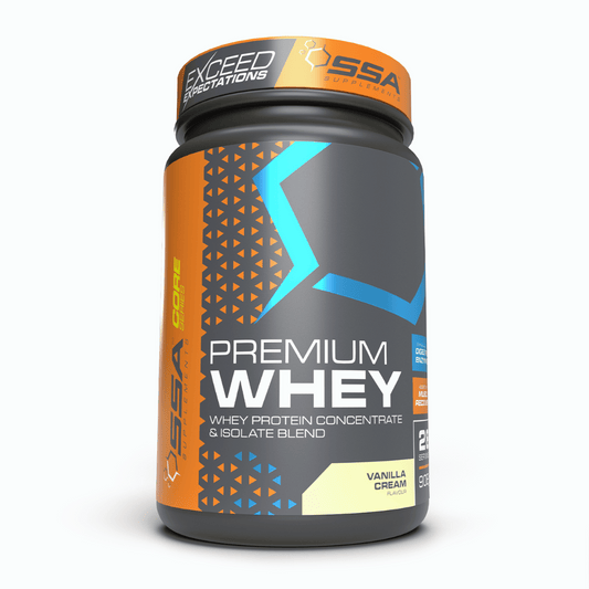 SSA PREMIUM WHEY PROTEIN CONCENTRATE & ISOLATE BLEND, VANILLA CREAM