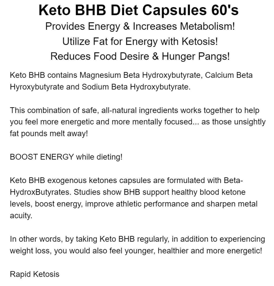 21ST CENTURY KETO BHB, 60 CAPSULES
