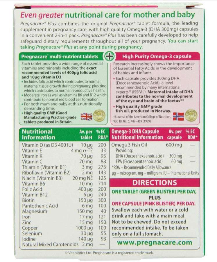 PREGNACARE PLUS OMEGA-3
