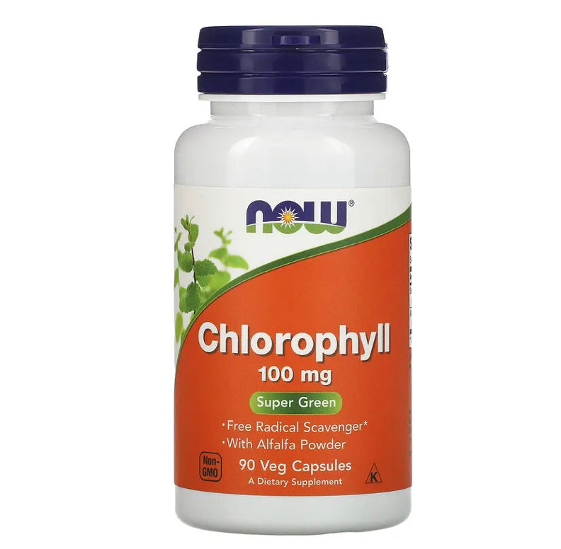 NOW CHLOROPHYLL 100MG, 90 VEG. CAPSULES