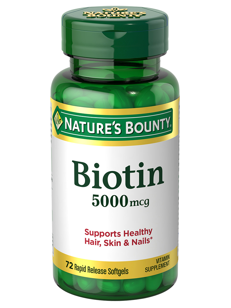 NATURE’S BOUNTY BIOTIN 5000MCG, 72 SOFTGELS