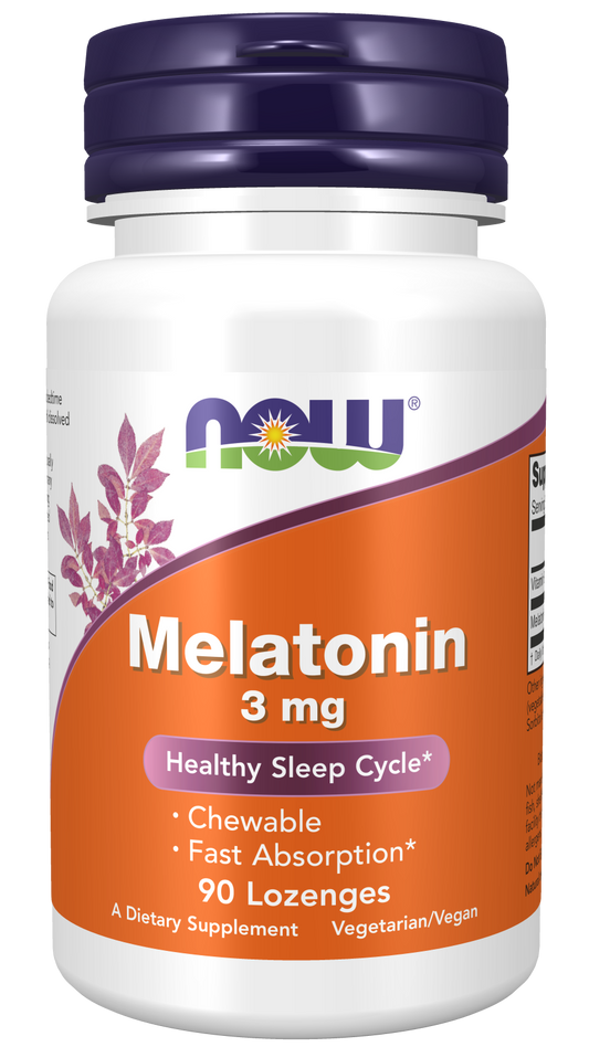 NOW MELATONIN 3MG, 90 LOZENGES