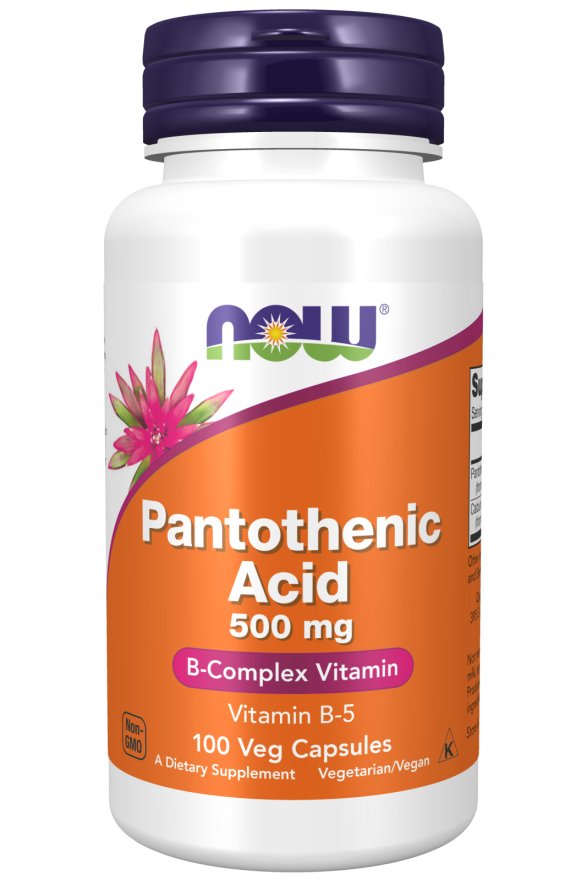 NOW PANTOTHENIC ACID 500MG, 100 VEG. CAPSULES