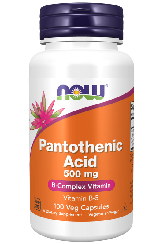 NOW PANTOTHENIC ACID 500MG, 100 VEG. CAPSULES