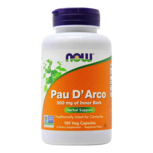NOW PAU D’ARCO 500MG, 100 VEG CAPSULES