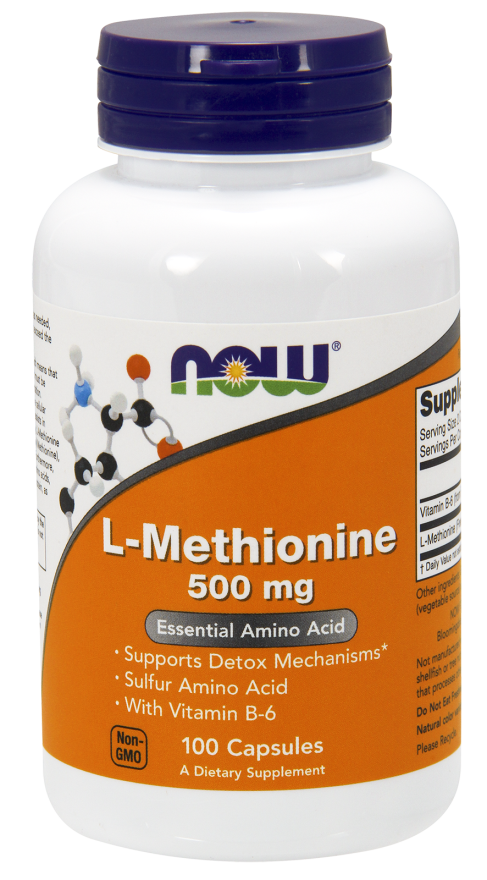NOW L-METHIONINE 500MG, 100 CAPSULES
