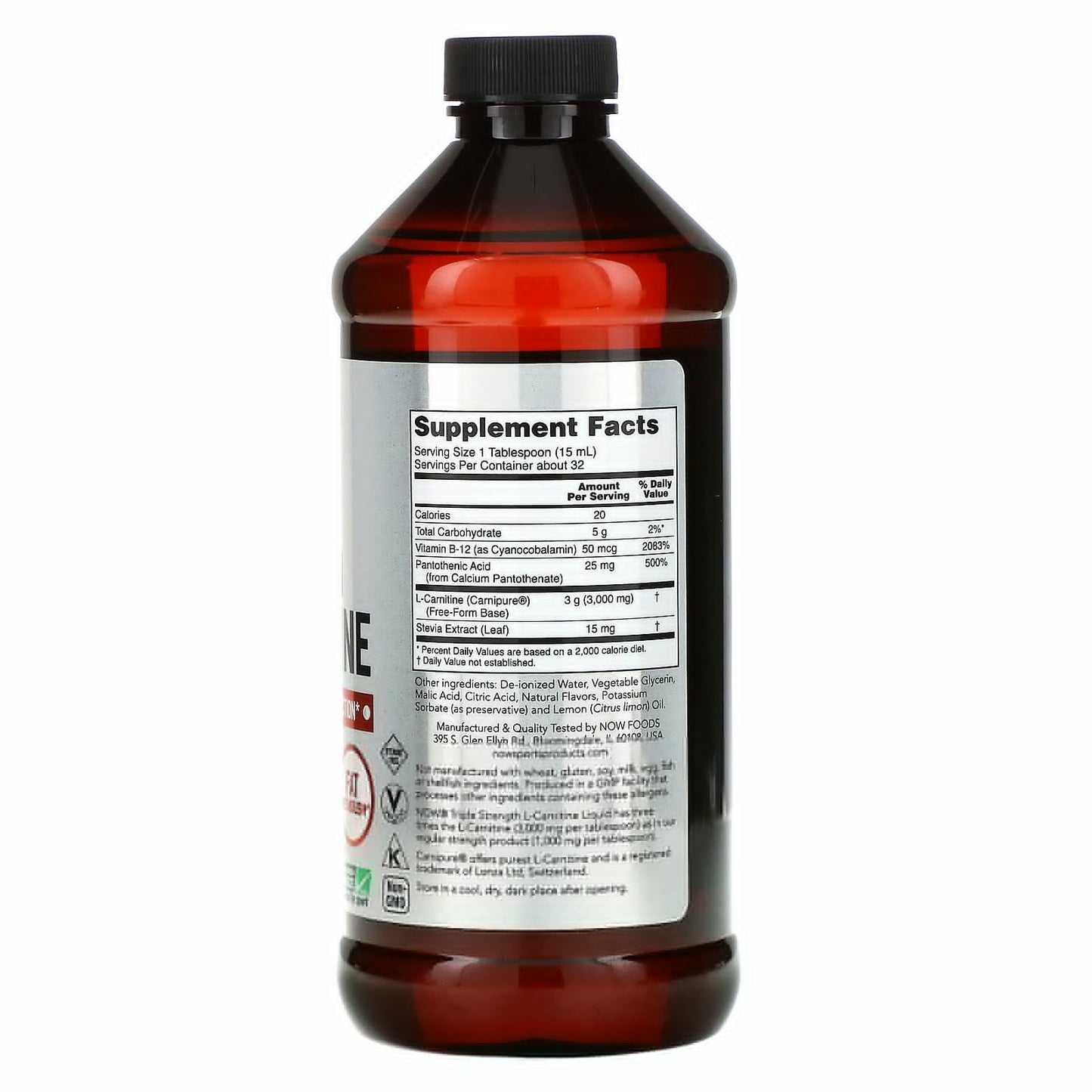 NOW SPORTS TRIPLE STRENGTH L’CARNITINE LIQUID 473ML