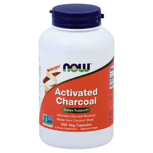 NOW ACTIVATED CHARCOAL, 200 VEG CAPSULES